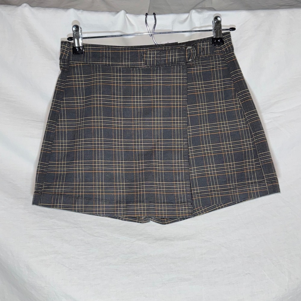 NWT American Eagle Super Hi-Rise Plaid Skort Size 0 Super Stretch Dark Academia